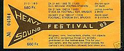 Golden Earring show ticket#5404 Brugge (Belgium) - Heavy Sound Festival concert May 21, 1983